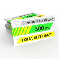 Wizytówki 500 sztuk Folia błysk/mat
