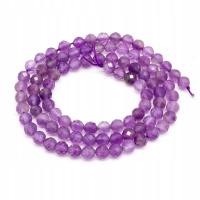 Koraliki Naturalny Ametyst, Fasetowany, Klasa A, 4mm, 94szt/37cm/sznur