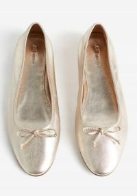 H&M BALERINY SKÓRZANE ZŁOTE WSUWANE 41 Y6P