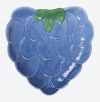 Ceramiczny Talerzyk w Kształcie Kiści Winogron - Miseczka Niebieska 19,5 cm