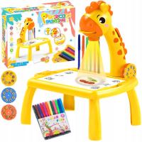 PROJEKTOR DO NAUKI RYSOWANIA SLAJDY RZUTNIK DLA DZIECI STOLIK + MAZAKI