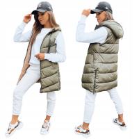 ЖЕНСКИЙ СТЕГАНЫЙ ЖИЛЕТ С КАПЮШОНОМ