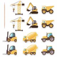 Tractor Dump Truck Cupcake Toppers Dessert Cake Picks for Birthday Wedding