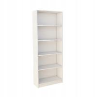 Деревянная Книжная полка Белая 185x40 с 5 книжными полками для офисной комнаты игрушек