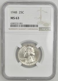 10.vv.USA, 1/4 DOLARA 1948 NGC MS63