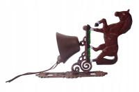 ŻELIWNY MASYWNY DZWON Z KONIEM KOŃ