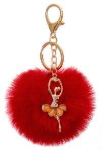 Brelok Pompon Balet Breloczek Prezent Czerwony