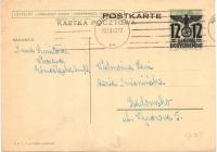 GG Cp5II napis POSTKARTE 40mm Warszawa Radomsko 19.2.1940