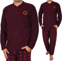 Мужская пижама флисовая решетка толстые теплые карманы