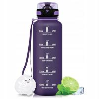 Bidon Motywacyjny 1.5L Butelka na Wodę Miarka Sportowa z Filtrem Fioletowa