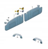 UCHWYT OSŁONY PRZECIWSŁONECZNEJ VW SEAT SKODA ORYGINAŁ 4G0857562A RM5