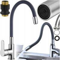 СМЕСИТЕЛЬ ДЛЯ КУХНИ, ГИБКИЙ ЧЕРНЫЙ НОСИК ДЛЯ КУХОННОЙ РАКОВИНЫ