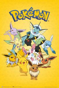 Pokemon Eevee Evolution эволюция плакат 61x91, 5 см
