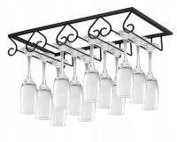 UCHWYT WIESZAK NA KIELISZKI DO WINA SZAMPANA SERCA 4 RZĘDY