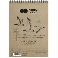 Blok szkicownik na spirali HAPPY COLOR A5 90g 80 arkuszy