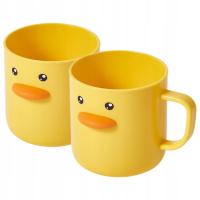 2SZT DZIECIĘCE PLASTIKOWE KUBKI DO ŁAZIENKI ŻÓŁTE KUBKI DO PICIA