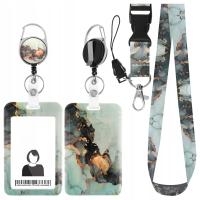 ETUI NA KARTĘ DLA PRACOWNIKA SMYCZ JOJO NA ID DOWÓD OSOBISTY ZIELONY MARMUR