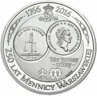 Medal. Talar koronny, 250 lat mennicy Warszawskiej – SREBRO