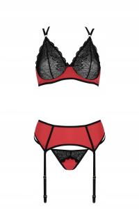 Bielizna-MAGNOLIA SET red S/M