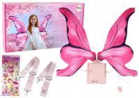 Крылья бабочки Фея LED Мелодия розовый набор