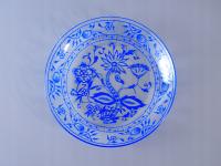 Луковый узор красивая стеклянная тарелка Olbernhau