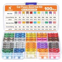 JOREST – 100 szt. zestaw bezpieczników samochodowych (mini + standard)
