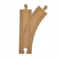 Rozjazd boczny na dwa tory żeński duży łuk prawy dla drewnianej kolejki