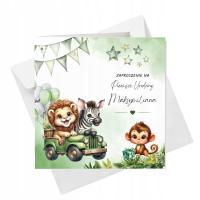 Приглашения на год, первый день рождения = имя конверт-сафари