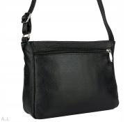 Женская кожаная сумка-мессенджер черный