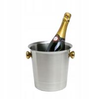 Wiaderko do lodu, cooler do wina, szampana 5 l, złote uchwyty