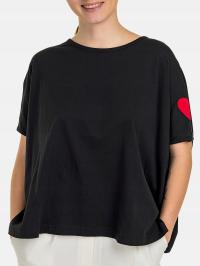 Модная женская хлопковая футболка с коротким рукавом, Свободная черная футболка большого размера