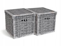 PUDEŁKO KARTONOWE OZDOBNE 2szt MM Plecionka SZARA