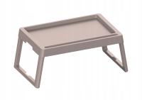 Stolik Składany Przenośny do Łóżka Ogrodu Taca na Śniadanie Plastik Beżowy