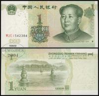 BNB - CHINY 1 Yuan 1999 W2E1 542384 # P895b # typ numeracji LCLC # UNC