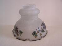 Stary szklany klosz z malowanymi kwiatami – szkło tłoczone, styl vintage