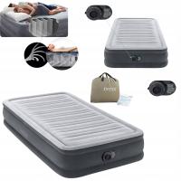 Dmuchany Materac Jednoosobowy Welurowy Łóżko Do Spania z Pompką Wbudowaną