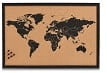 Zeller, Tablica korkowaWorld z mapą, 60x40cm, kol. czarny