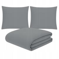 Pościel 160x200 JEDNOKOLOROWA GŁADKA + 2x POSZEWKA 70x80 SUWAK kolor SZARY