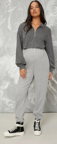 SHEIN SPODNIE DRESOWE CIĄŻOWE SZARE DŁUGIE 38 V4U