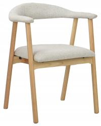 Krzesło drewniane do jadalni Depenne boucle jasnoszare/dąb naturalny