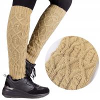 Ocieplacze na nogi CIEPŁE GETRY OGRZEWACZE DAMSKIE dziewczęce C. BEŻ