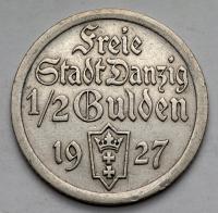 1618. Gdańsk, 1/2 guldena 1927