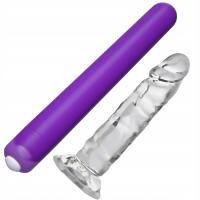 Mały Wibrator Sex Masażer Łechtaczki Kieszonkowy dla Kobiet + Żelowe Dildo