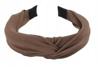 Opaska do włosów klasyczna turban supeł zakładana brązowa beżowa
