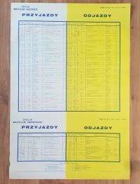 ORYGINALNY PLAKATOWY ROZKŁAD JAZDY PKP 1977/78