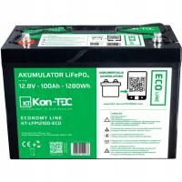 AKUMULATOR KON-TEC ECO LiFePO4 12V 100Ah 11,2 KG BMS DO ŁODZI