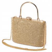 TOREBKA DAMSKA WIZYTOWA KOPERTÓWKA PUZDERKO NA ŁAŃCUSZKU CYRKONIE BOX