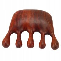 Rosewood Massage Comb Round Head Beeswax Polished Scalp Stress Relief