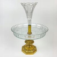 Luksusowa patera z wazonem na mosiężnej nodze 30,5×30,5×40 cm