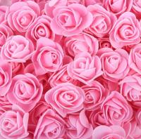 Piankowe róże różyczki 3,5cm RÓŻ PUDROWY 50szt